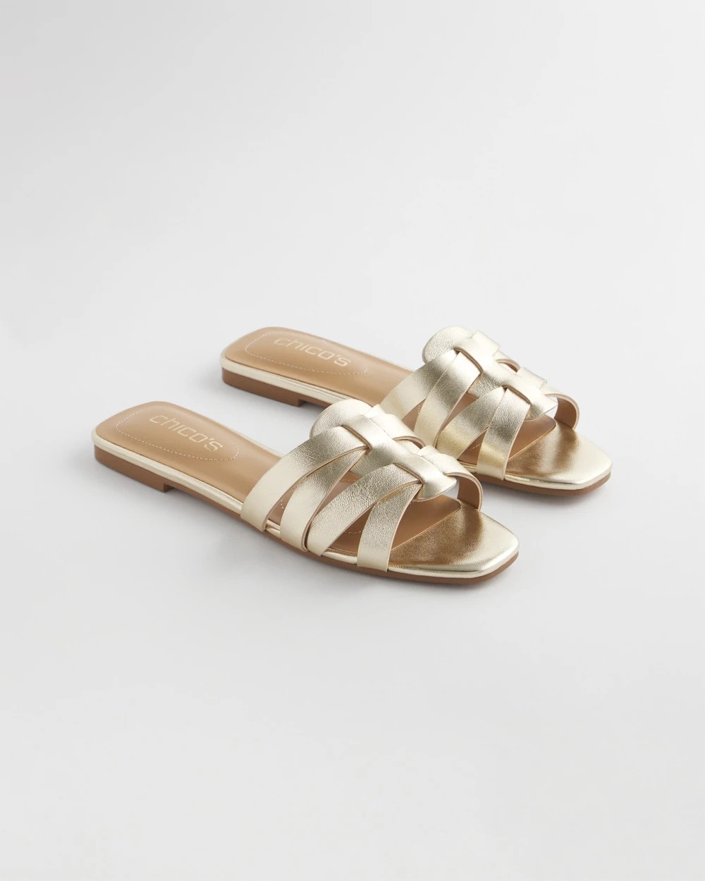 Chico's On Sale - Leather Cassidy Cross-Strap Slide Shoes