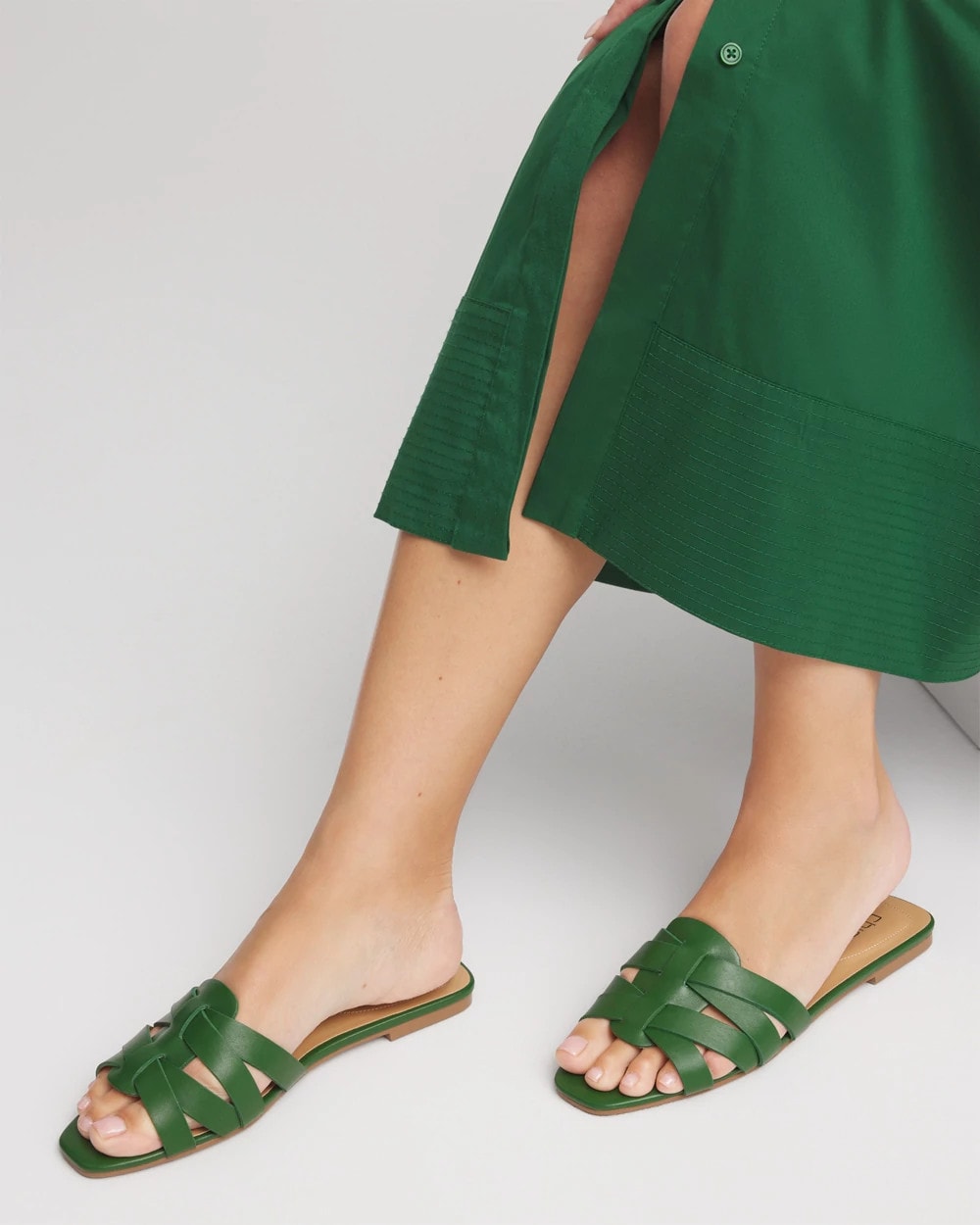 Chico's For Sale - Cassidy Cross-Strap Slide Sandals
