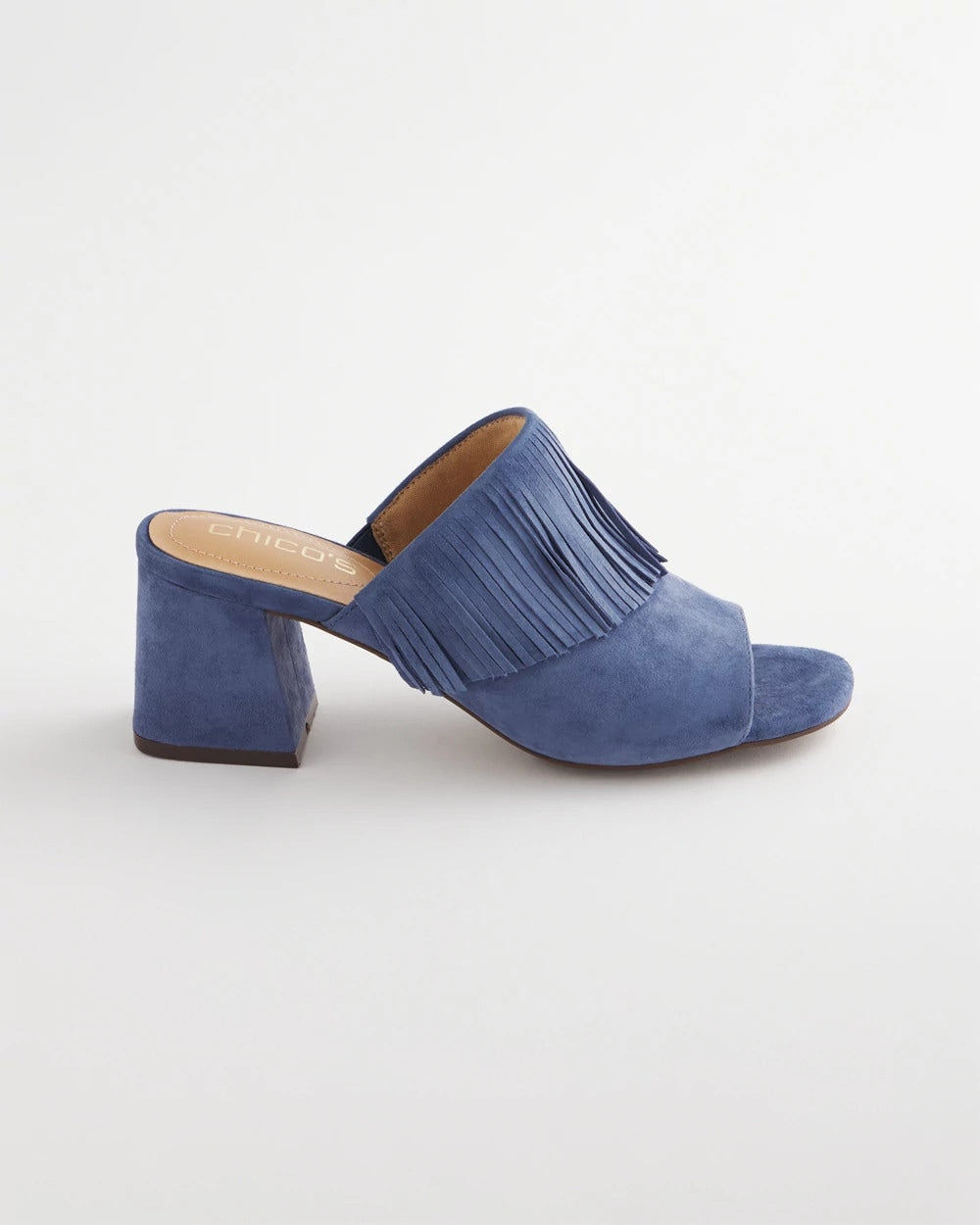 Chico's Sale - Blue Lotus Suede Fringe Block Heels