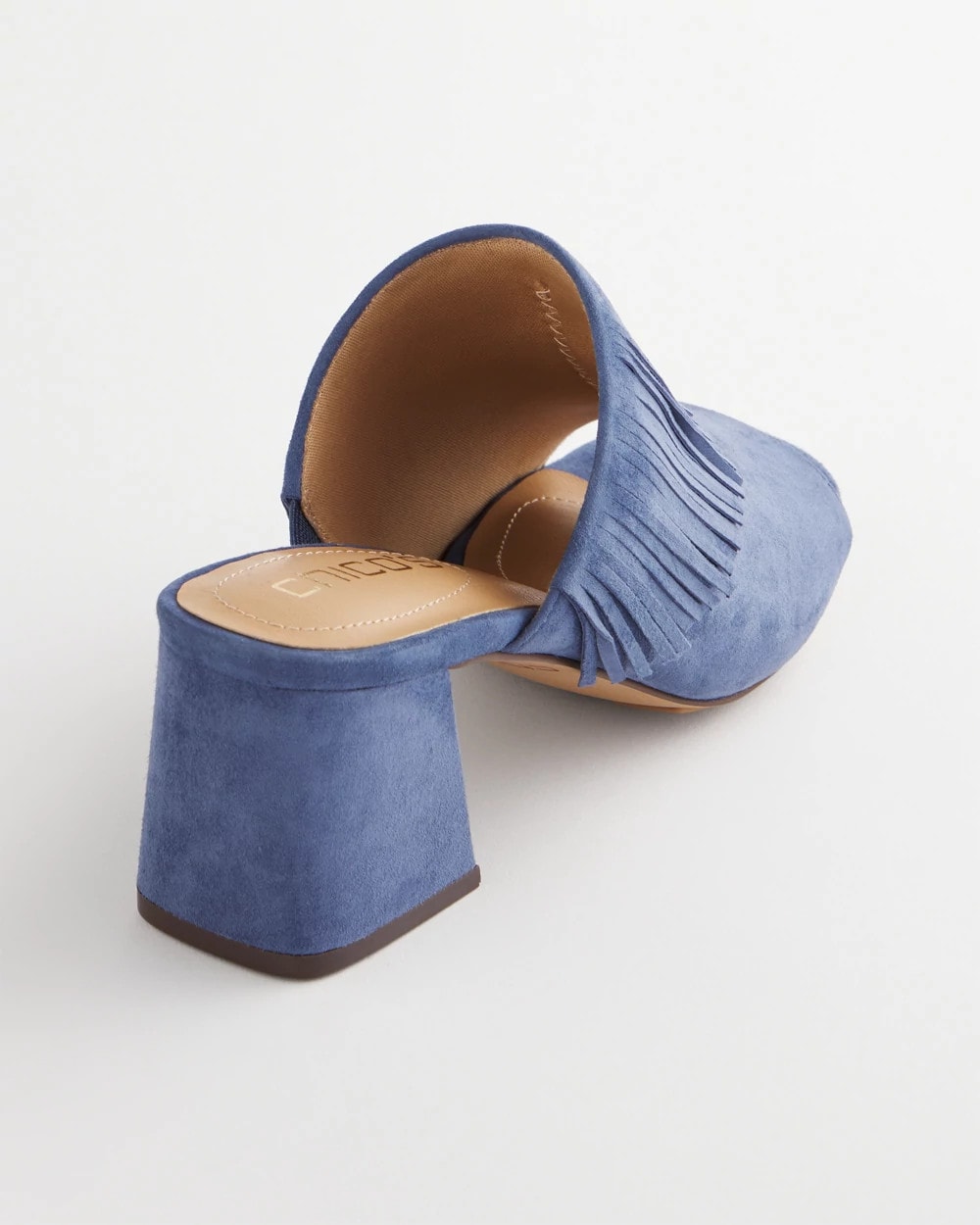Chico's Sale - Blue Lotus Suede Fringe Block Heels