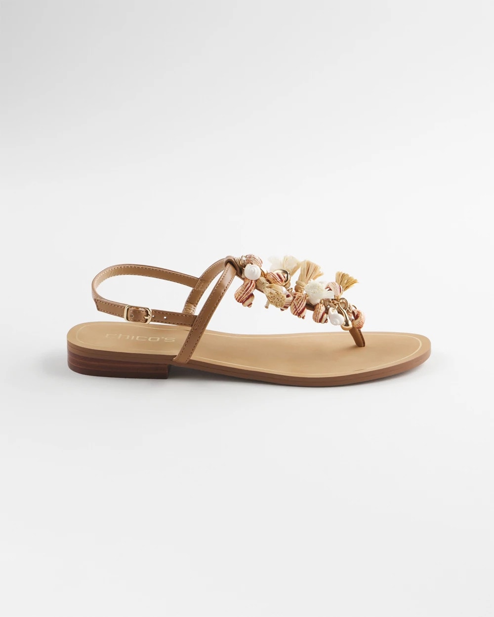 Chico's / Beach Seashell T-Strap Sandals