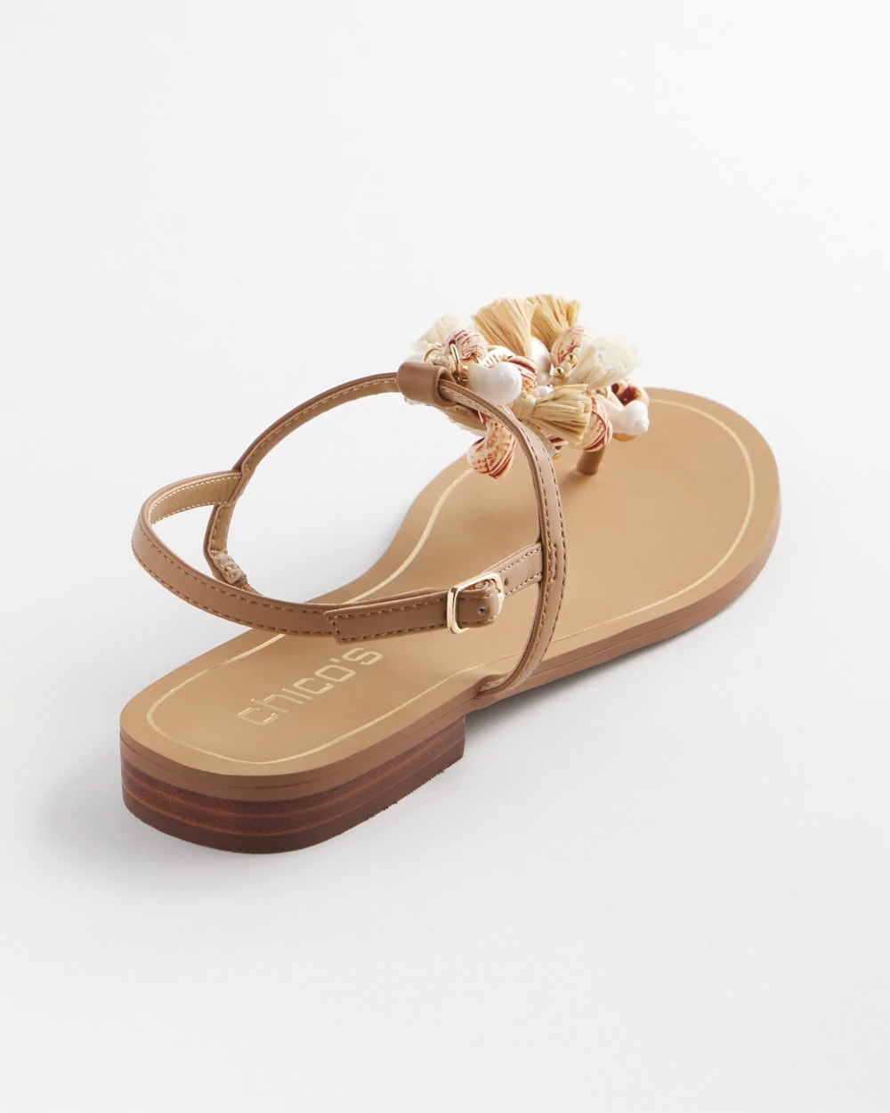 Chico's / Beach Seashell T-Strap Sandals