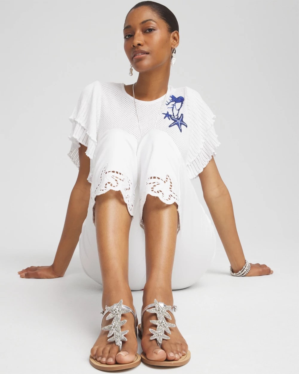 Chico's Discount - Beach Starfish T-Strap Sandals