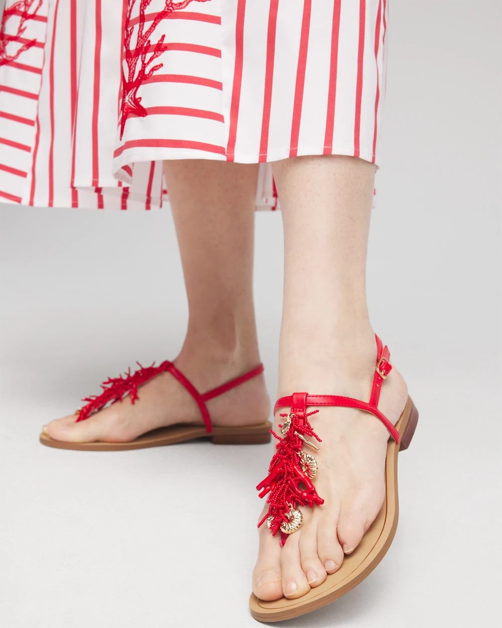 Chico's Sale - Coral Beach T-Strap Sandals