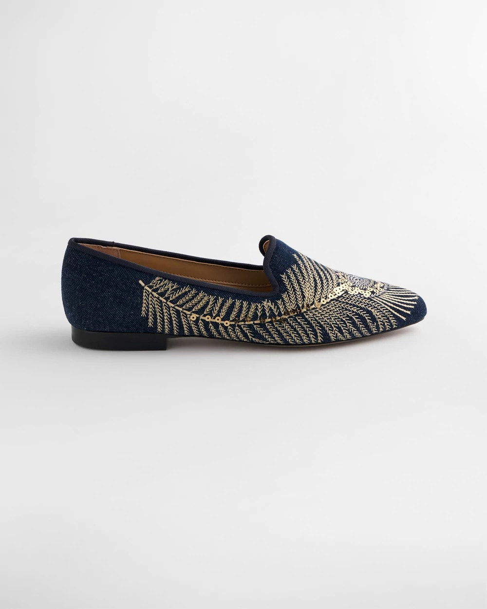 Chico's / Peacock Embroidered Flats