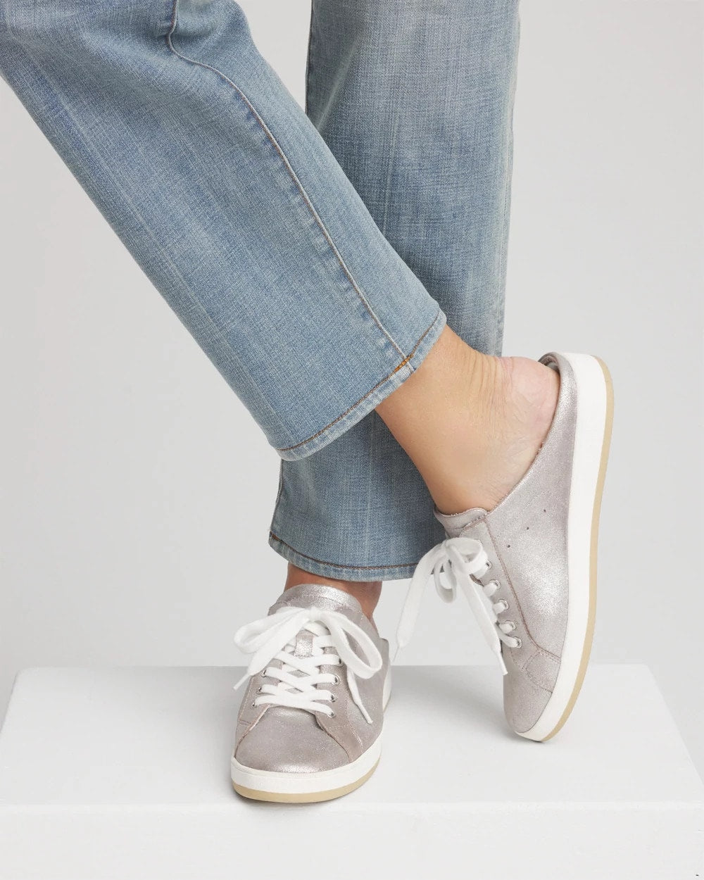 Chico's On Sale - Metallic Snap Slip-On Sneakers