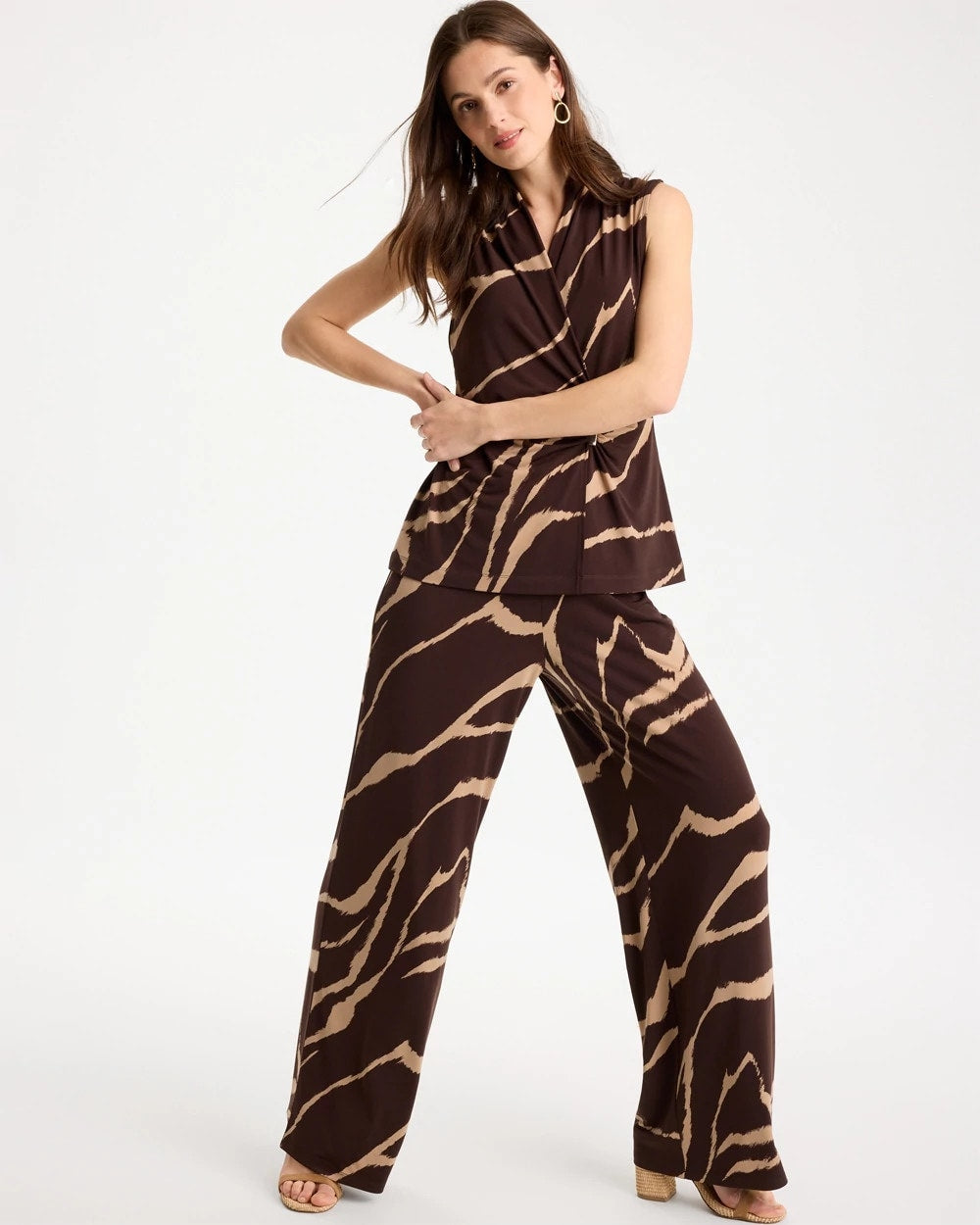 Chico's Outlet - Travelers™ Zebra Knit Wide-Leg Pants