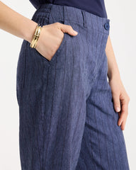 Chico's Online - Pinstripe Soft-Stretch Linen Crop Pant