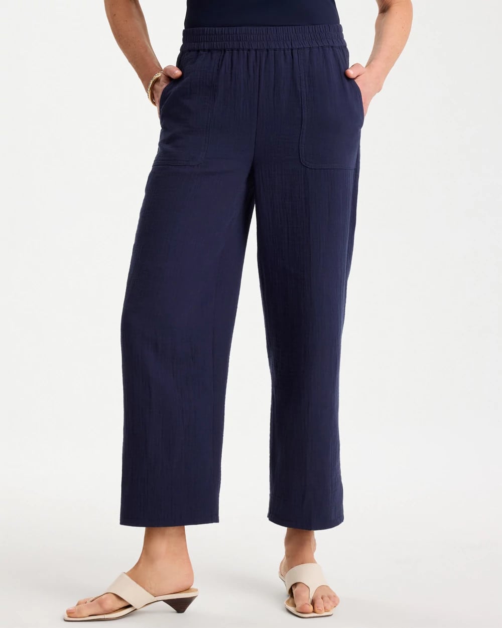 Chico's US - Cotton Gauze Tapered Crop Pant