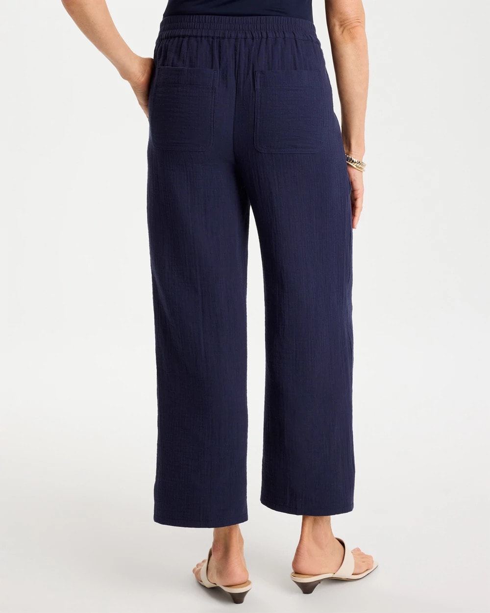Chico's US - Cotton Gauze Tapered Crop Pant