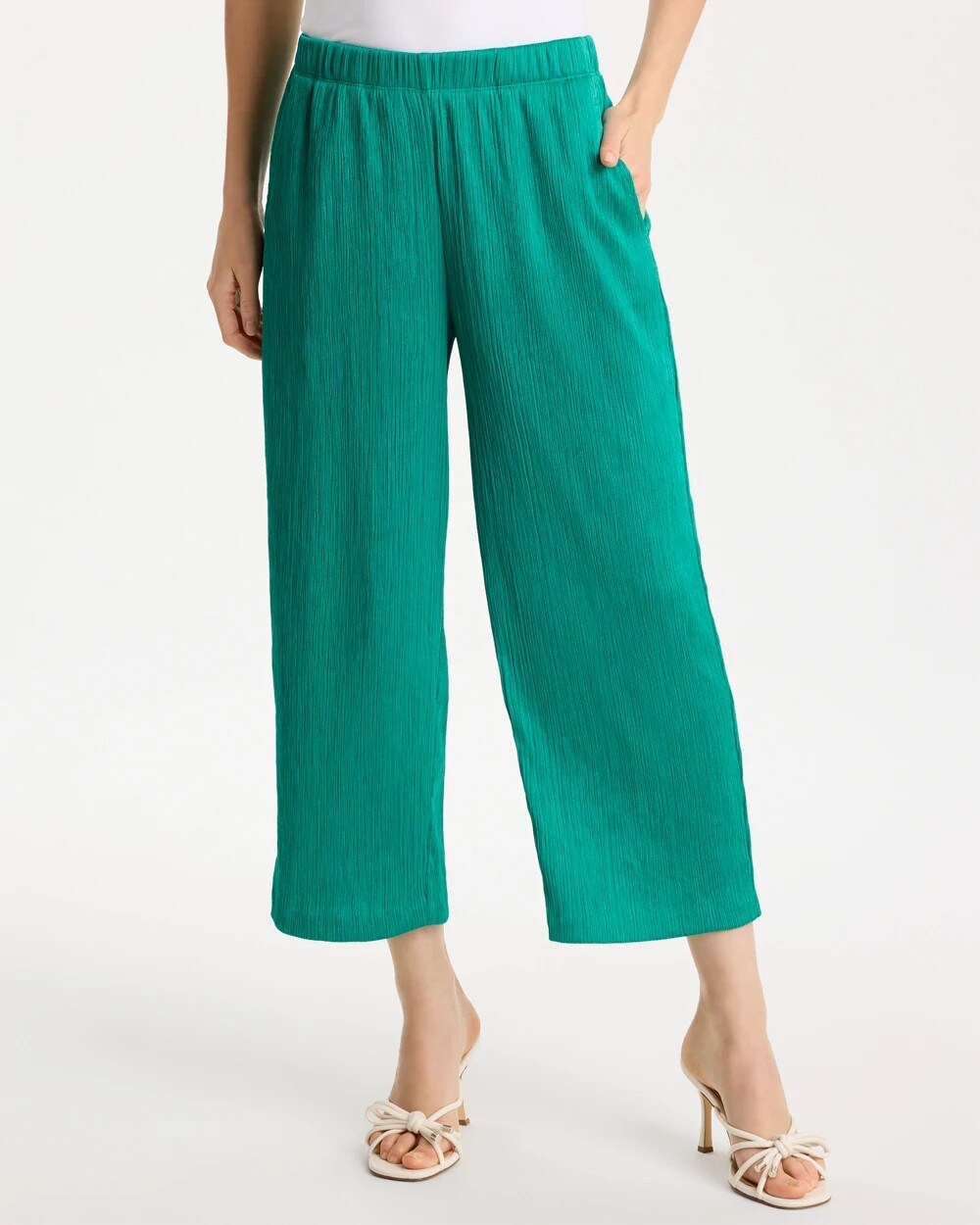 Chico's Discount - Petite Travelers™ Crinkle Textured Crop Pants