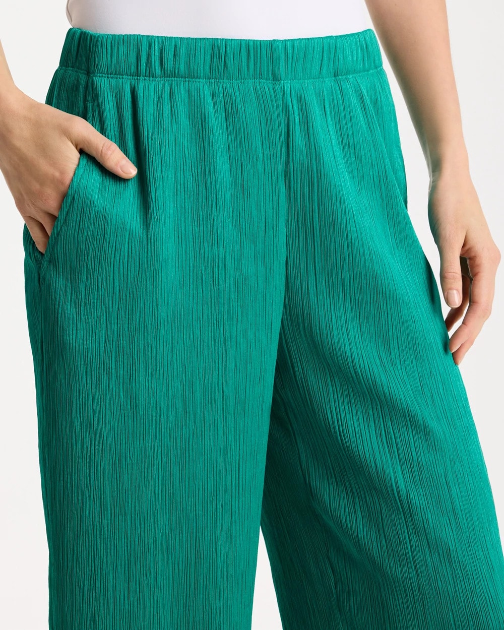 Chico's Discount - Petite Travelers™ Crinkle Textured Crop Pants