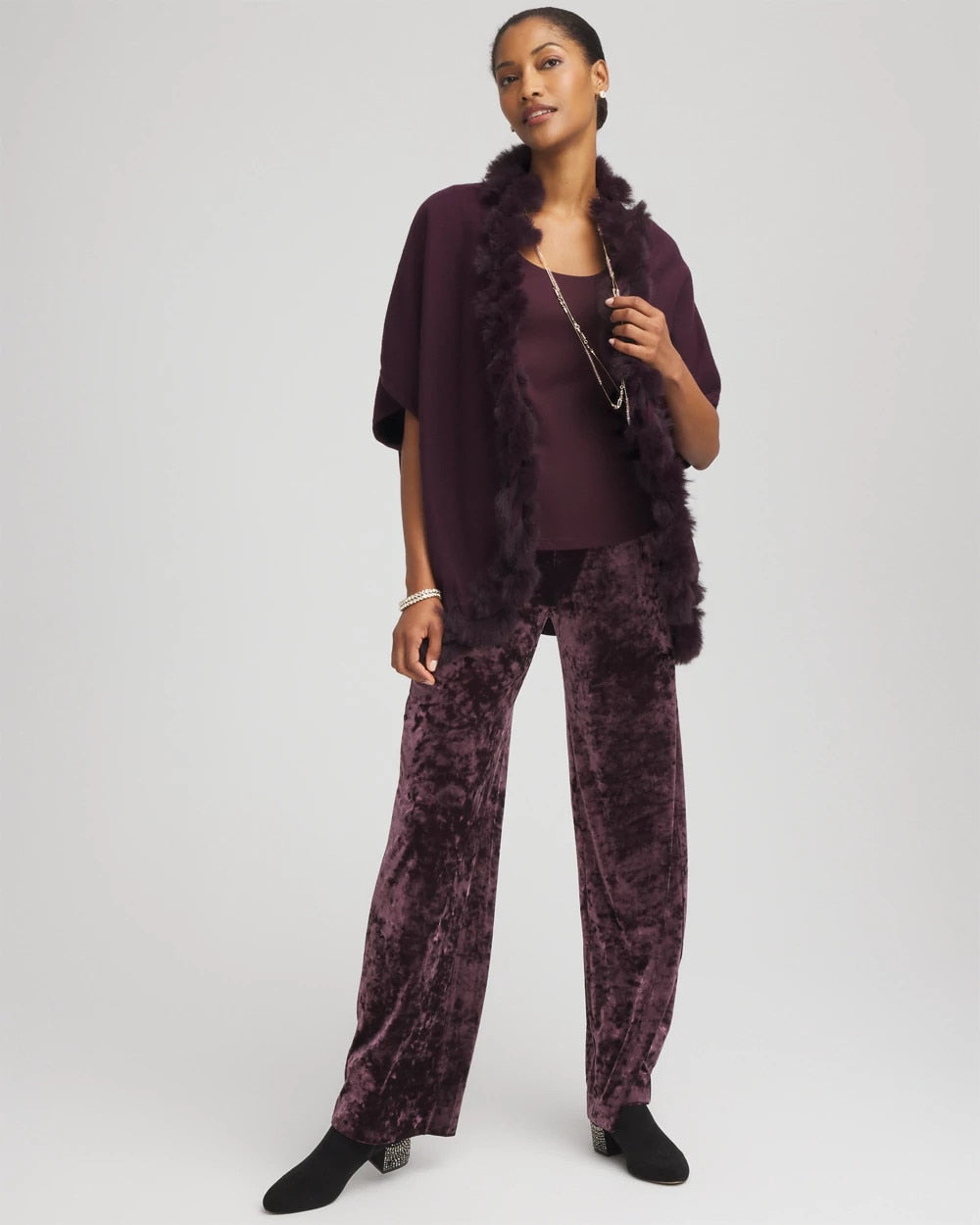 Chico's For Sale - Crushed Velvet Wide-Leg Pants