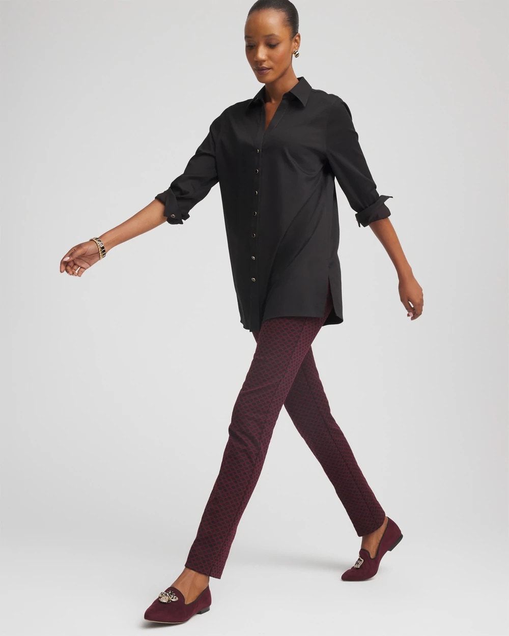 Chico's Online - Circle Jacquard Juliet Slim Ankle Pants