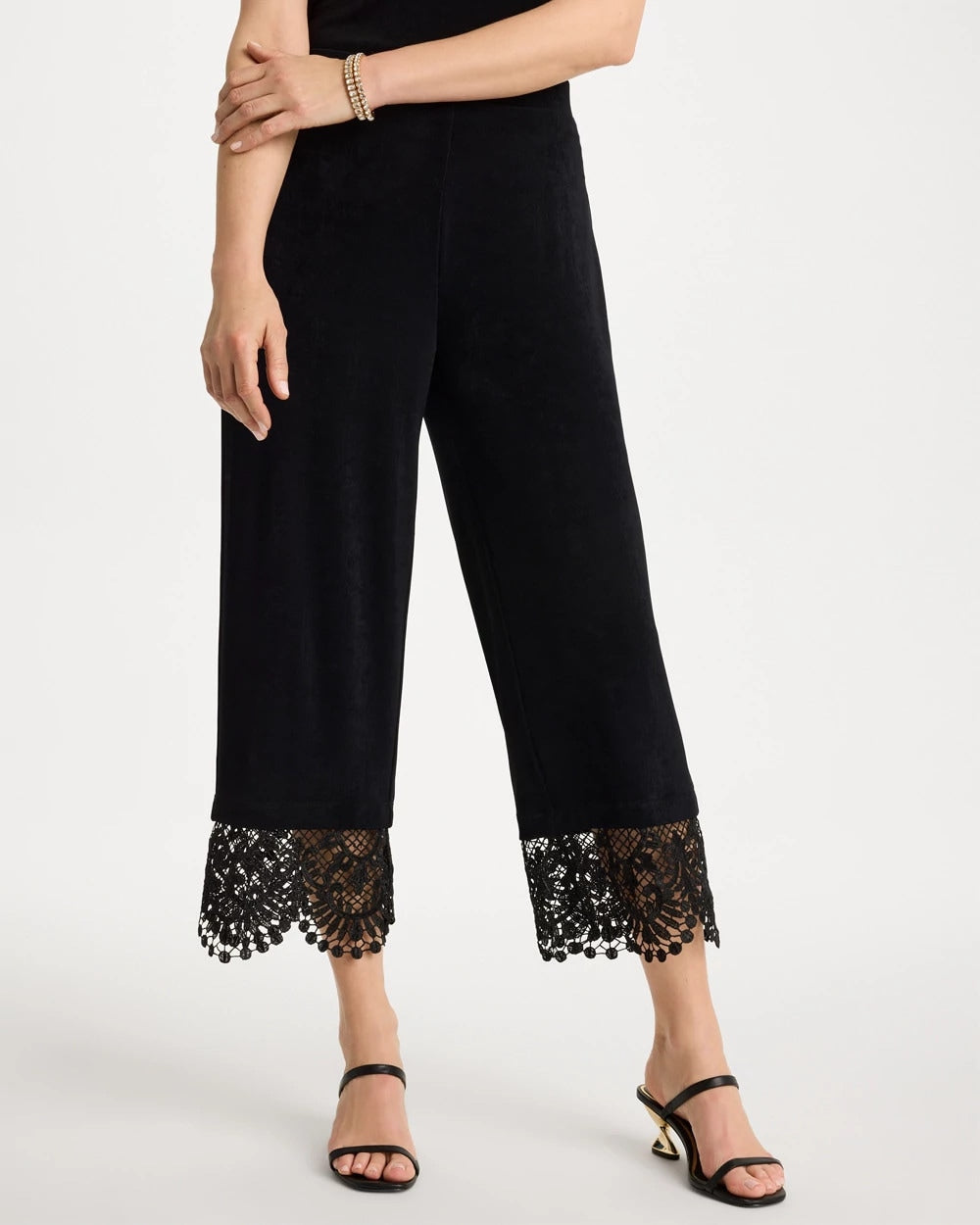 Chico's Discount - Travelers™ Lace Trim Cropped Pants
