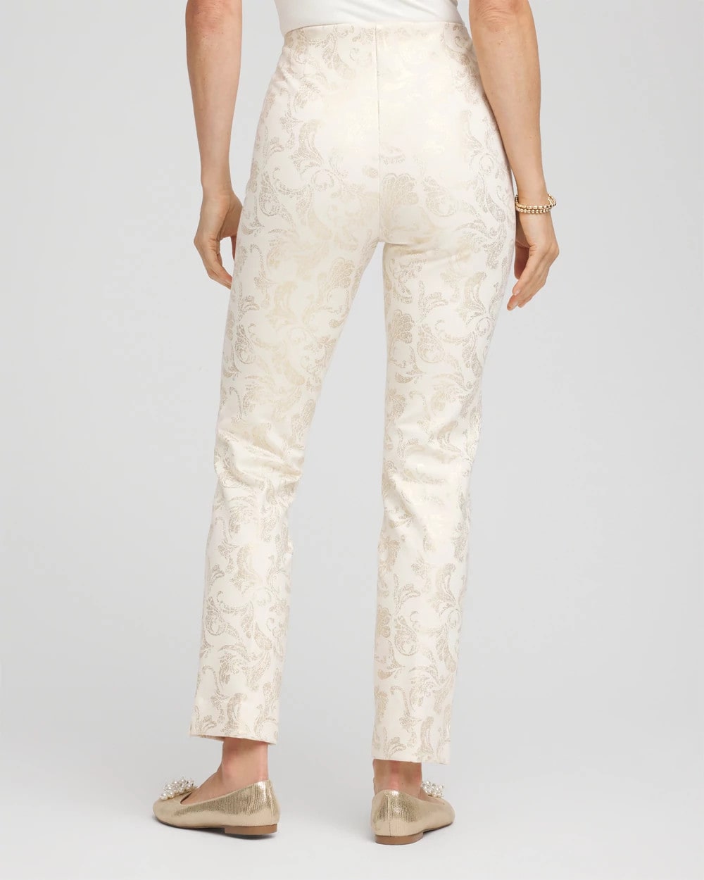 Chico's Sale - Juliet Golden Foiled Slim Ankle Pants
