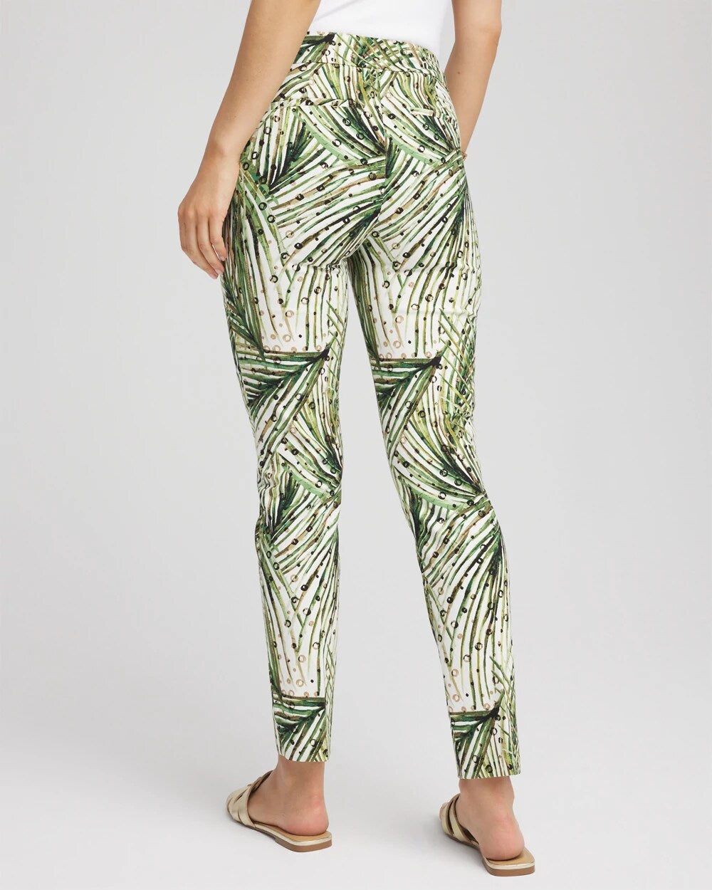 Chico's Discount - Brigitte™ Slim Ankle Palm-Print Pants