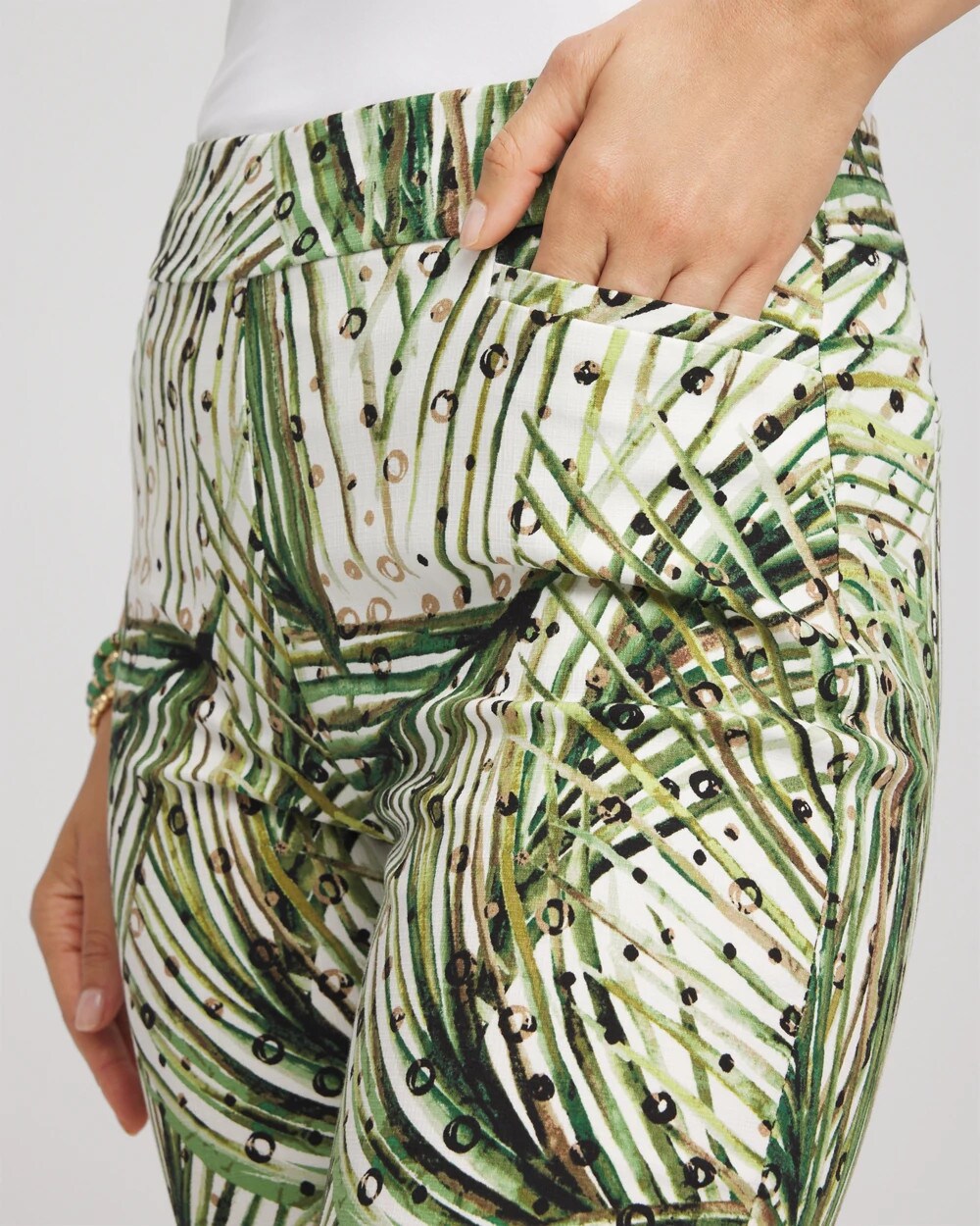 Chico's Discount - Brigitte™ Slim Ankle Palm-Print Pants