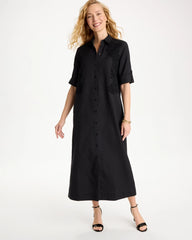 Chico's On Sale - Embellished Linen-Cotton Shirtdress