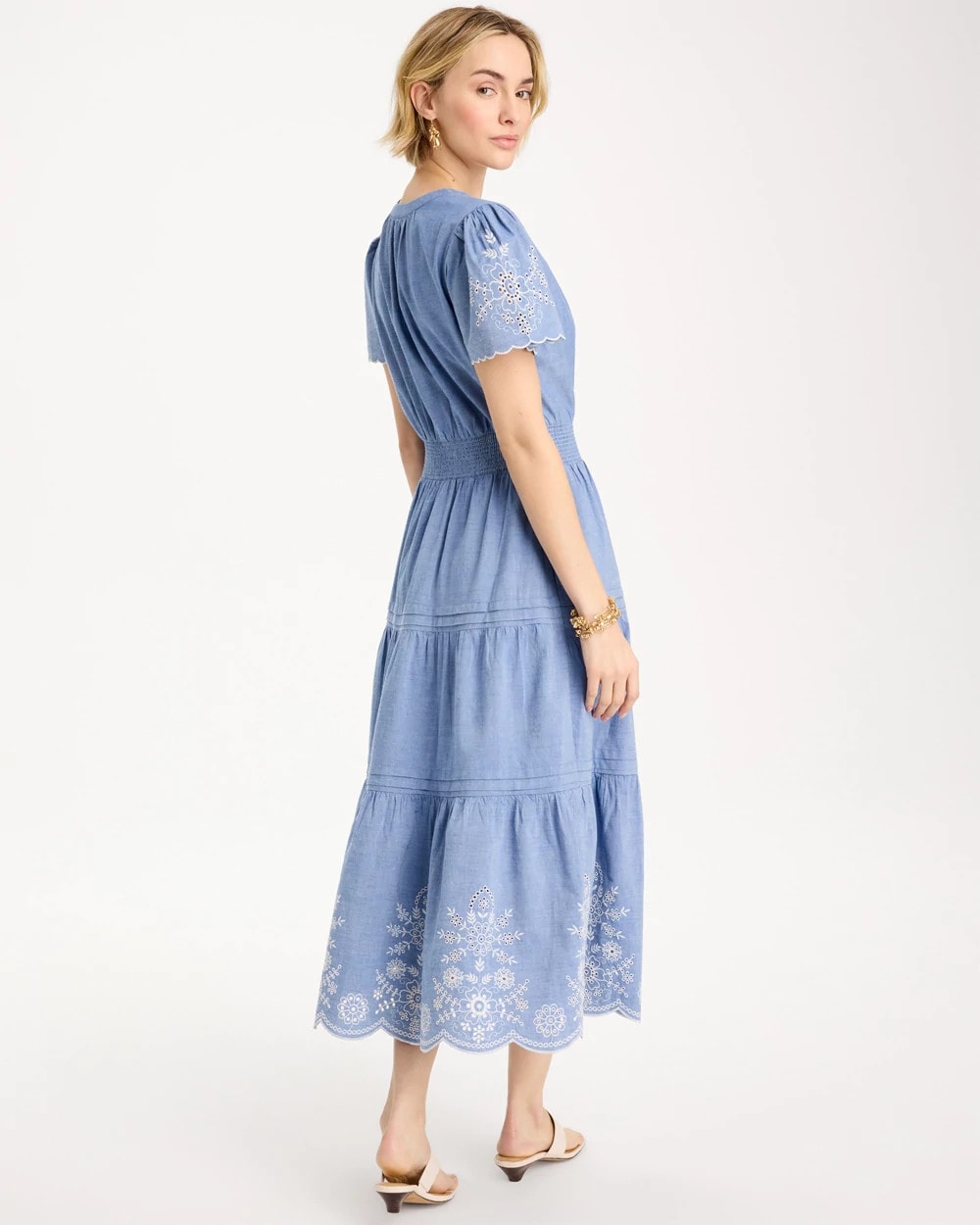 Chico's Outlet - Chambray Embroidered Dress