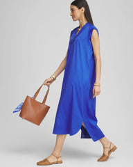 Chico's / Petite Popover Poplin Maxi Dress