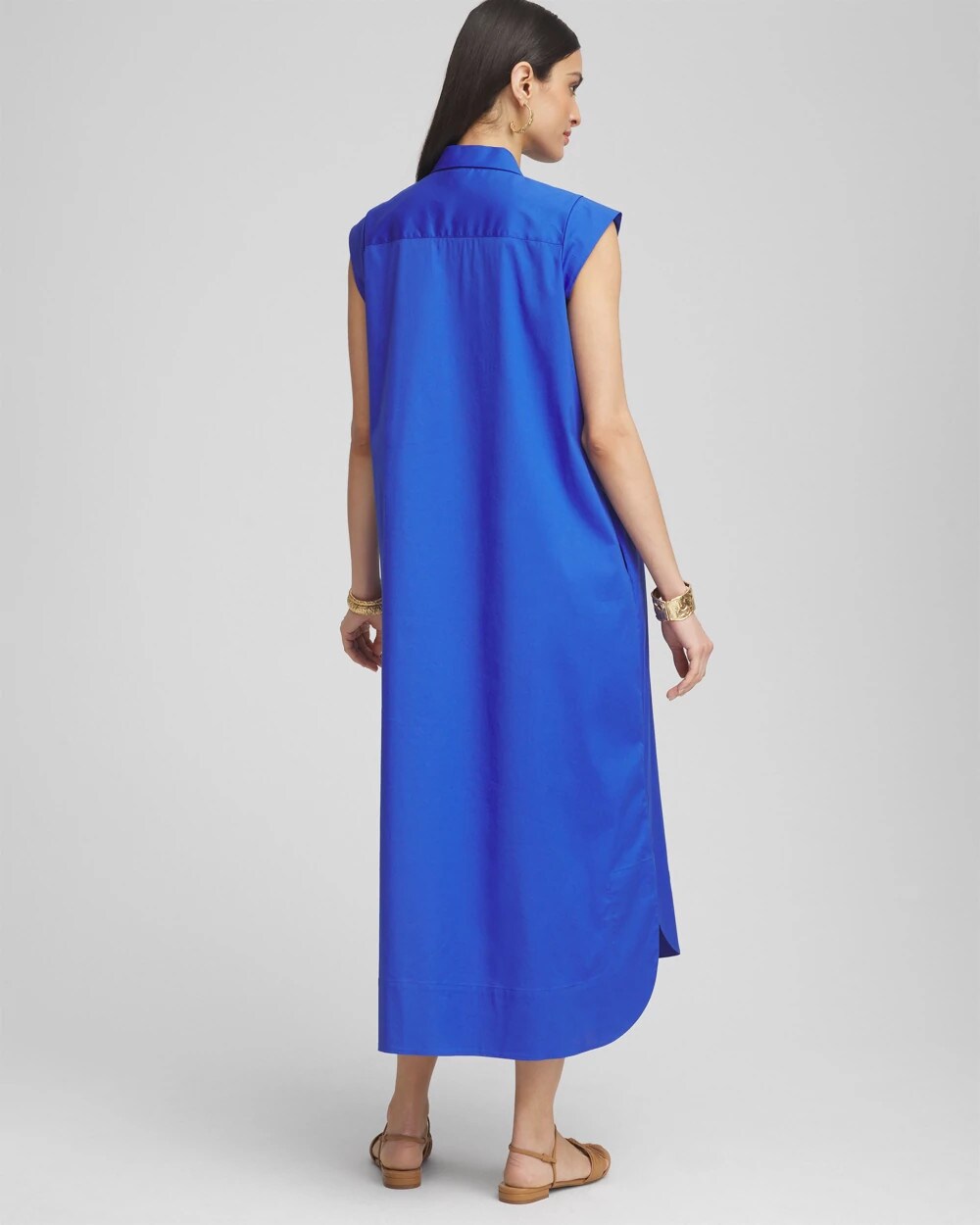 Chico's / Petite Popover Poplin Maxi Dress