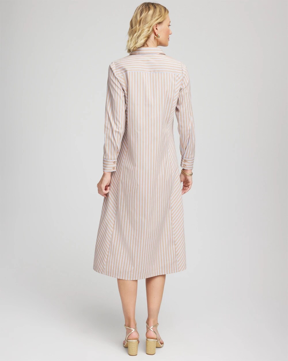 Chico's Sale - Vanilla Chai Striped Shirtdress