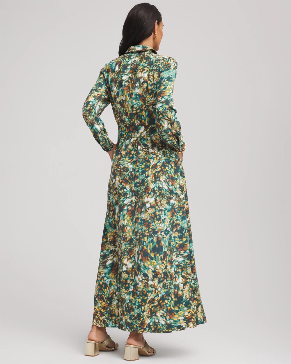 Chico's On Sale - Printed Long-Sleeved Shirtdress