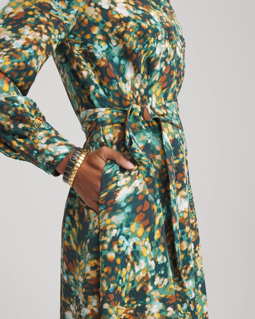 Chico's On Sale - Printed Long-Sleeved Shirtdress