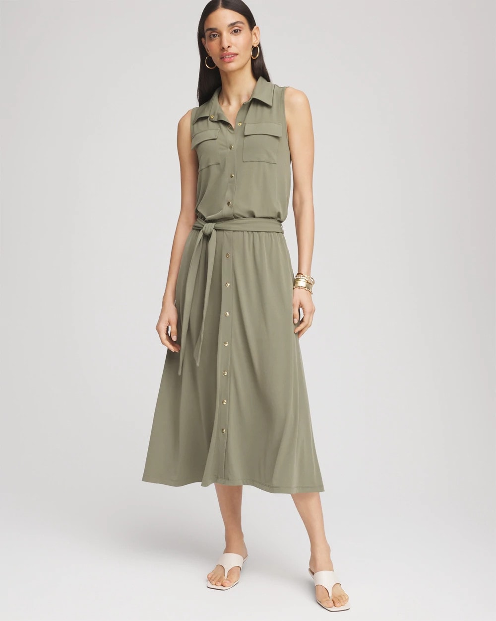 Chico's For Sale - Travelers™ Knit Sleeveless Shirtdress