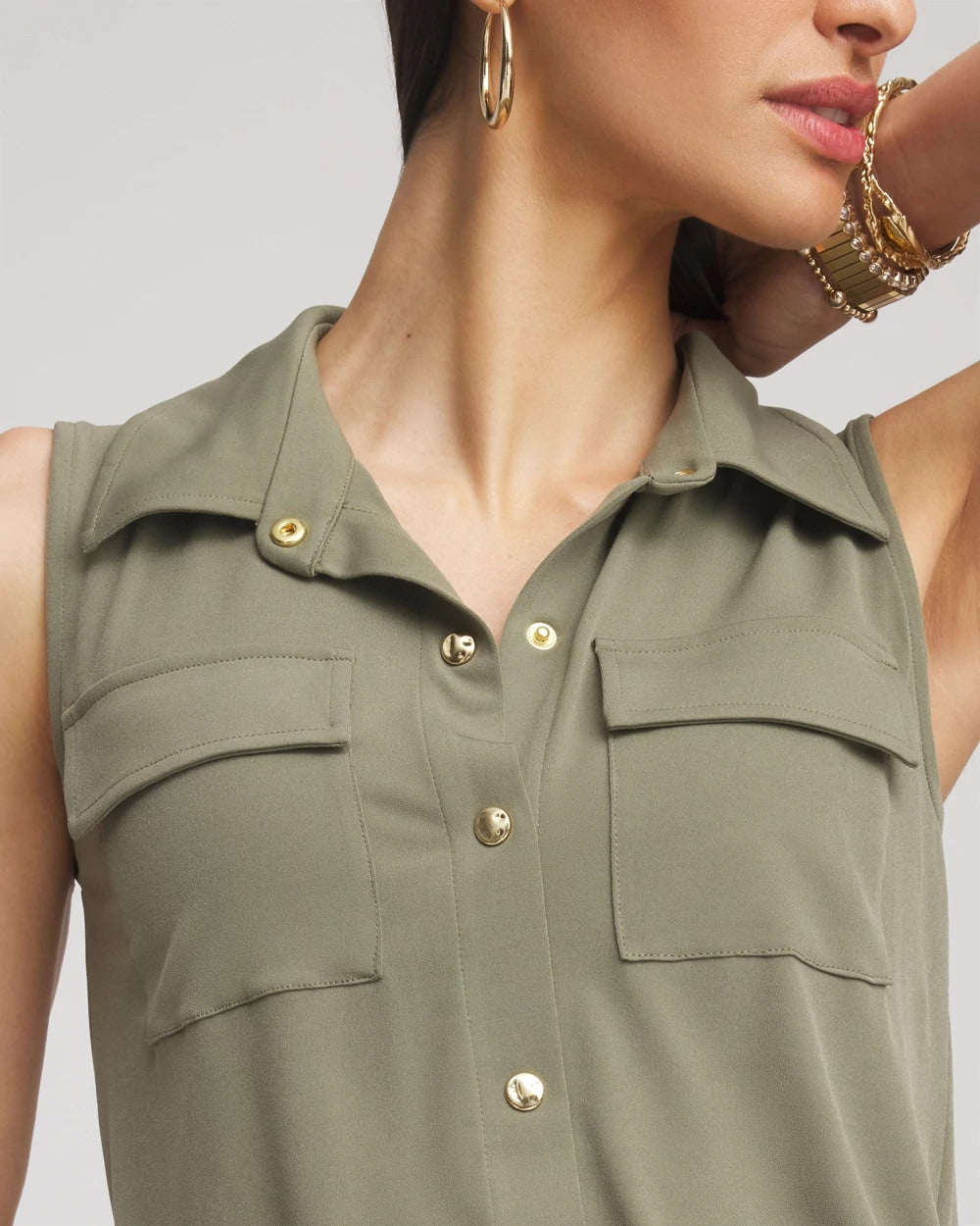 Chico's For Sale - Travelers™ Knit Sleeveless Shirtdress
