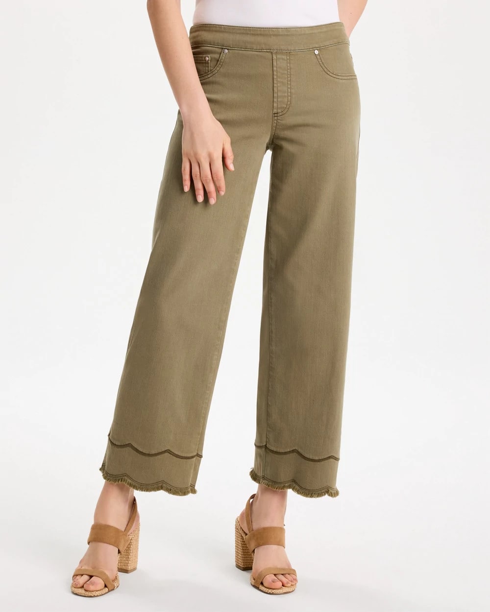 Chico's Outlet - Scallop Pull-On Wide-Leg Crop Jeans