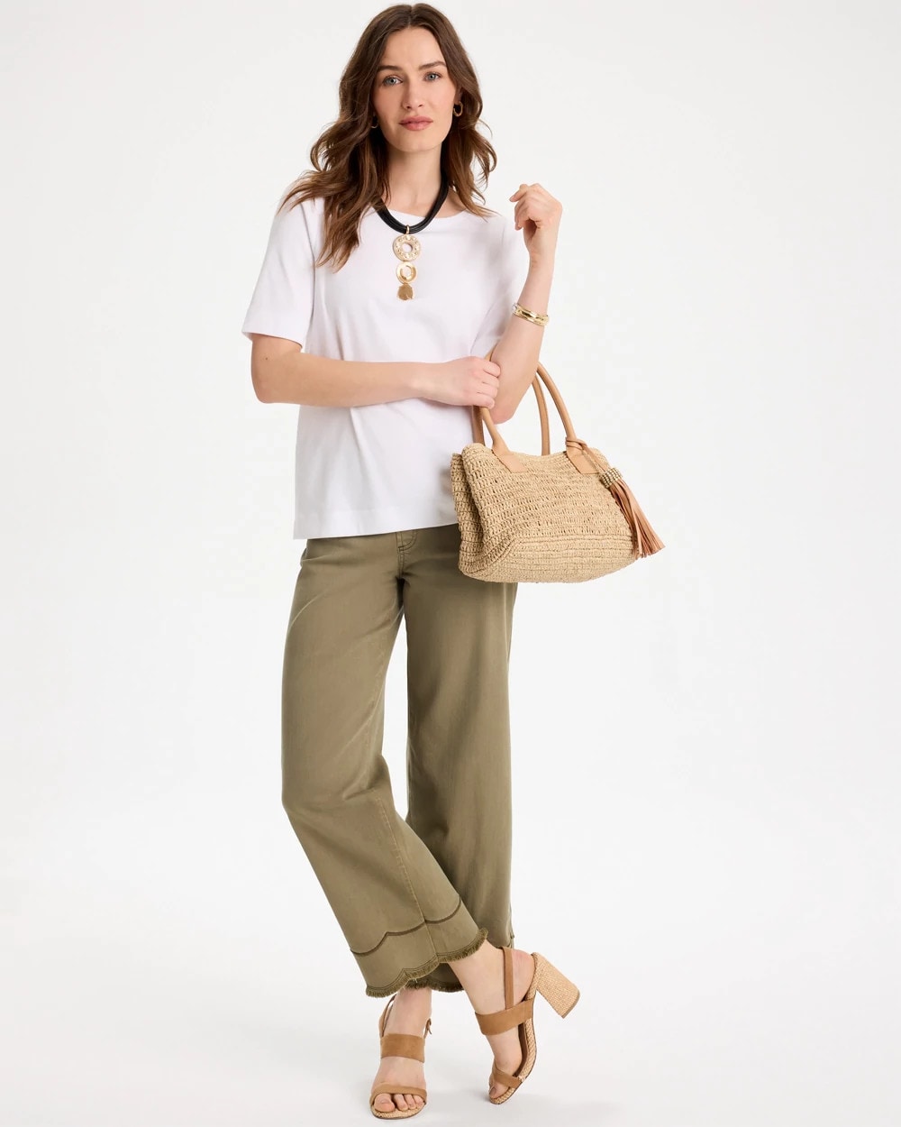 Chico's Outlet - Scallop Pull-On Wide-Leg Crop Jeans