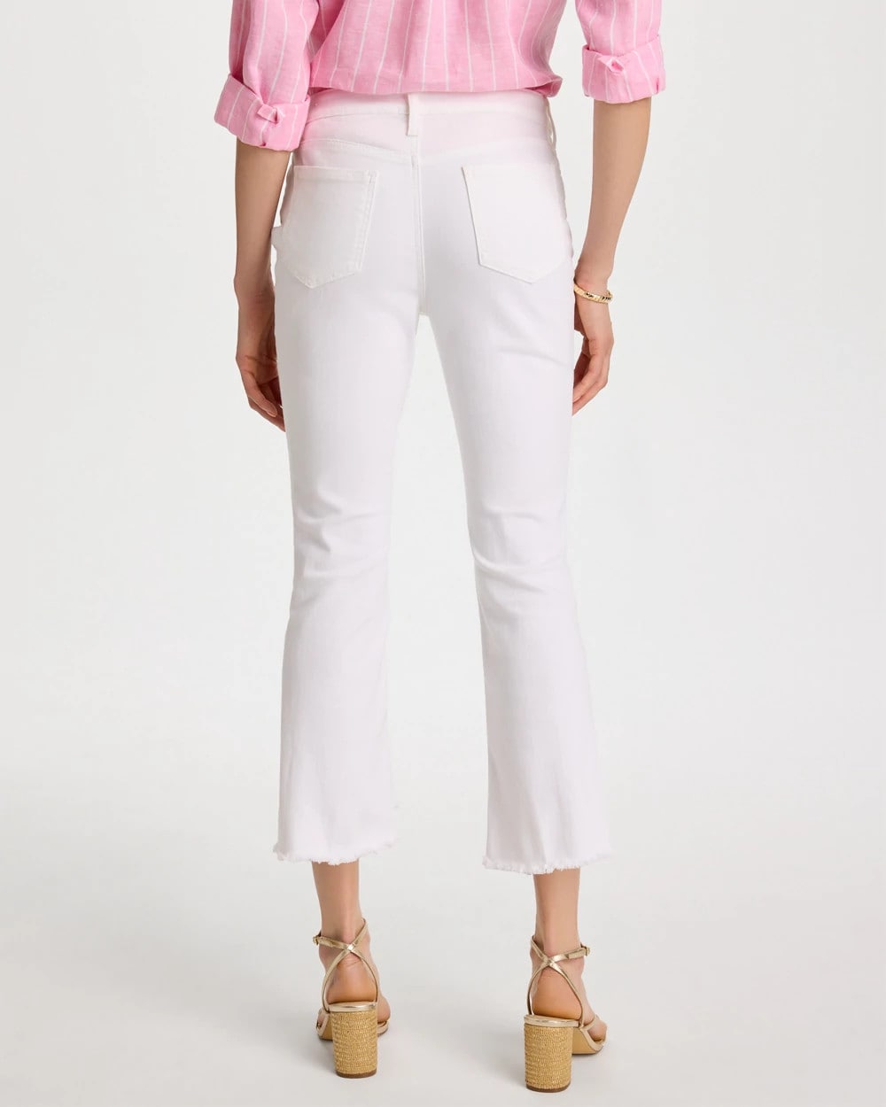 Chico's Discount - Petite No Stain Girlfriend Fray Hem Kick Flare Jeans