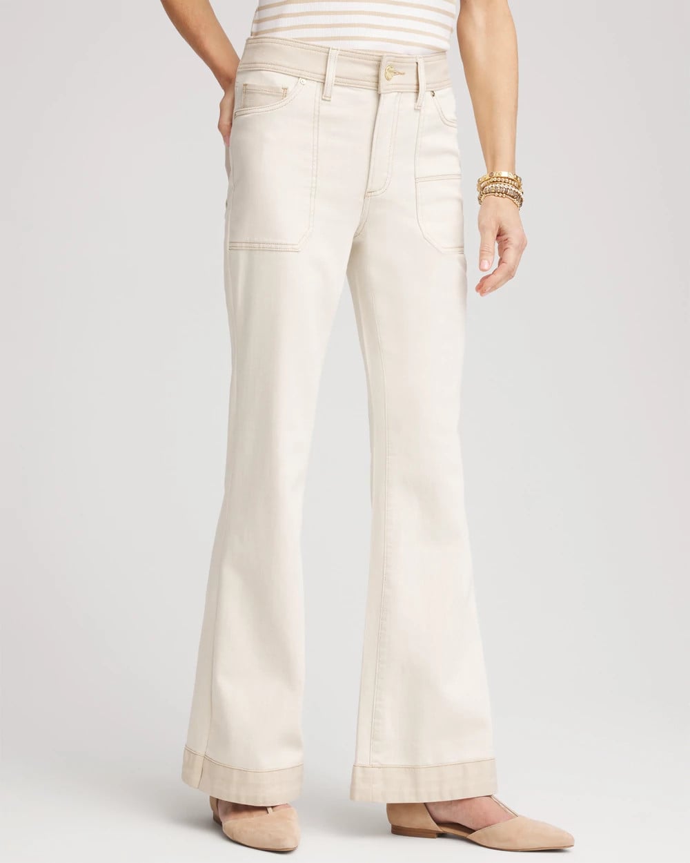 Chico's For Sale - Colorblock Wide Flare Jeans