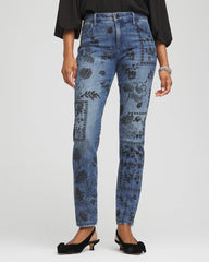 Chico's Online - Mixed-Media Girlfriend Slim Ankle Jeans