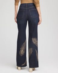 Chico's US - Embellished High-Rise Wide-Leg Jeans
