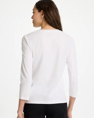 Chico's Sale - Printed Cotton Stretch 3/4 Sleeve Tee