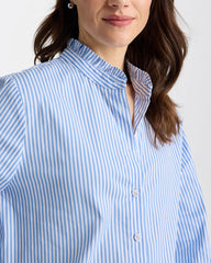 Chico's For Sale - Striped Poplin Ruffle Neck Shirt