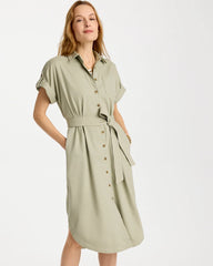 Chico's Outlet - Dolman Tie Hemp Denim Shirtdress