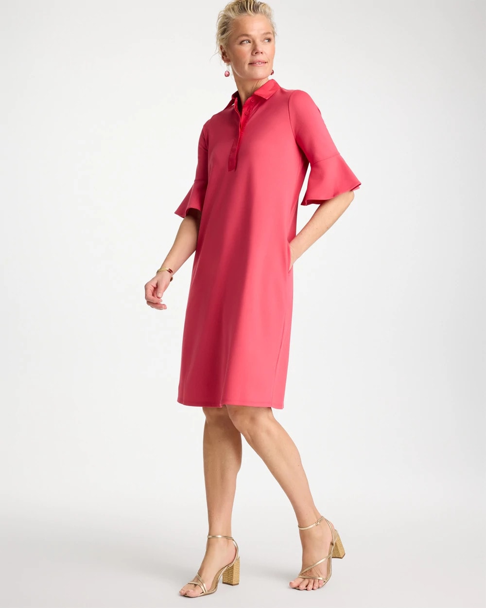 Chico's US - Knit Flounce Sleeve Dress