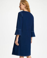 Chico's Discount - Bell Sleeve Knit Denim Dress