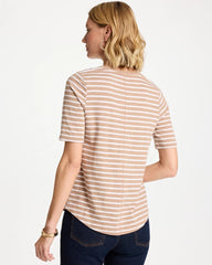 Chico's Outlet - Striped Cotton Slub V-Neck Tee