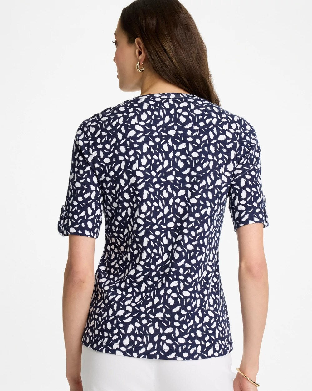 Chico's / Printed Pima V-Neck Tee