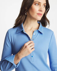 Chico's Discount - Knit Woven Mix Rib Henley