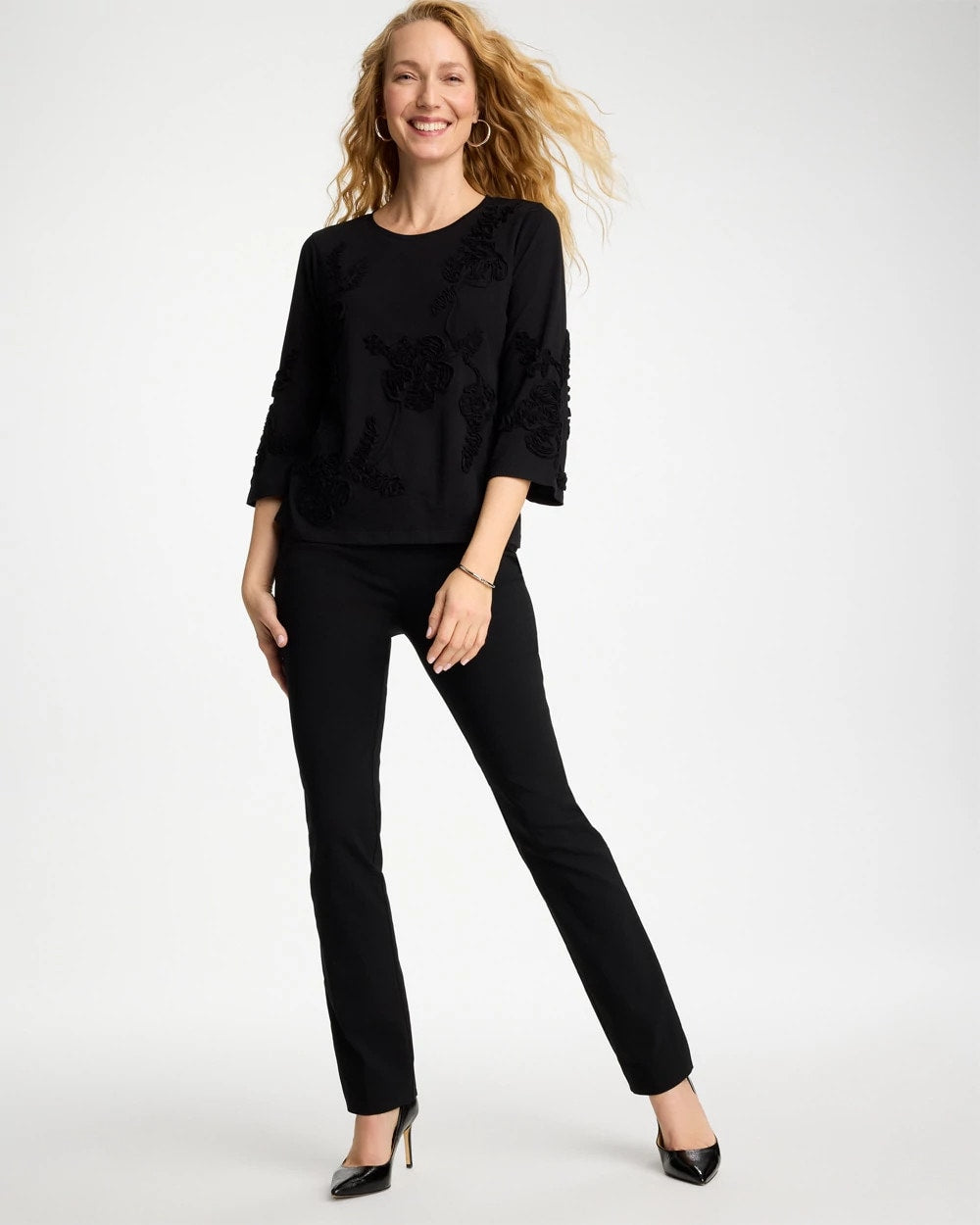 Chico's Sale - Soutache Elbow Sleeve Tee
