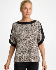 Chico's Discount - Printed Jersey & Satin Dolman Tee