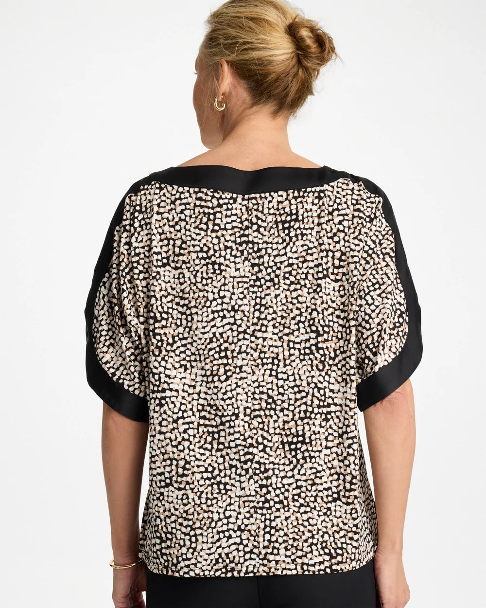 Chico's Discount - Printed Jersey & Satin Dolman Tee