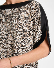 Chico's Discount - Printed Jersey & Satin Dolman Tee