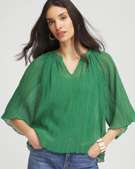Chico's On Sale - Textured Pleated Chiffon Blouse